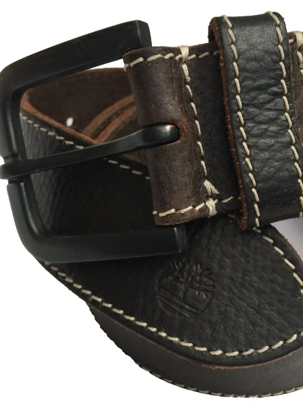 TIMBERLAND LEATHER BELT MENS 34 DARK BROWN 42.25